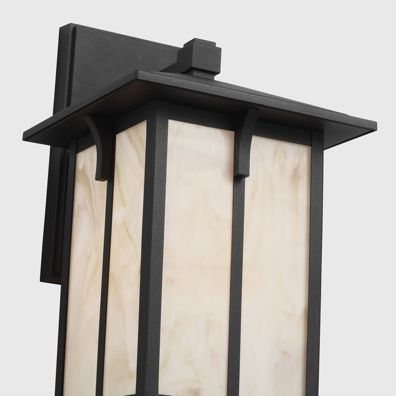 Tomek Medium One Light Outdoor Wall Lantern from Generation Lighting , 14" H x 8.375" W x 9.875" D, Black