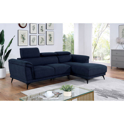 Canapé modulaire contemporain l 99 po, bleu marine