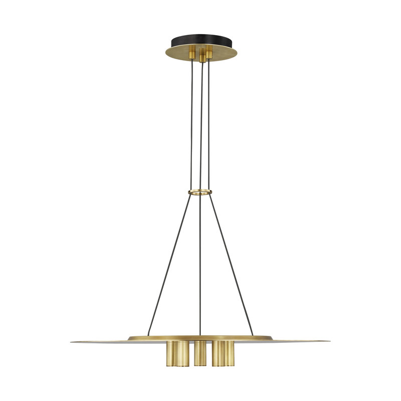 Ponte 5 - Light LED Pendant, Natural Brass