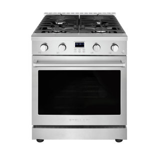 30 po à 4 brûleurs 5,0 pi³ Pi. Cuisinière à gaz autoportante professionnelle en acier inoxydable avec four à convection