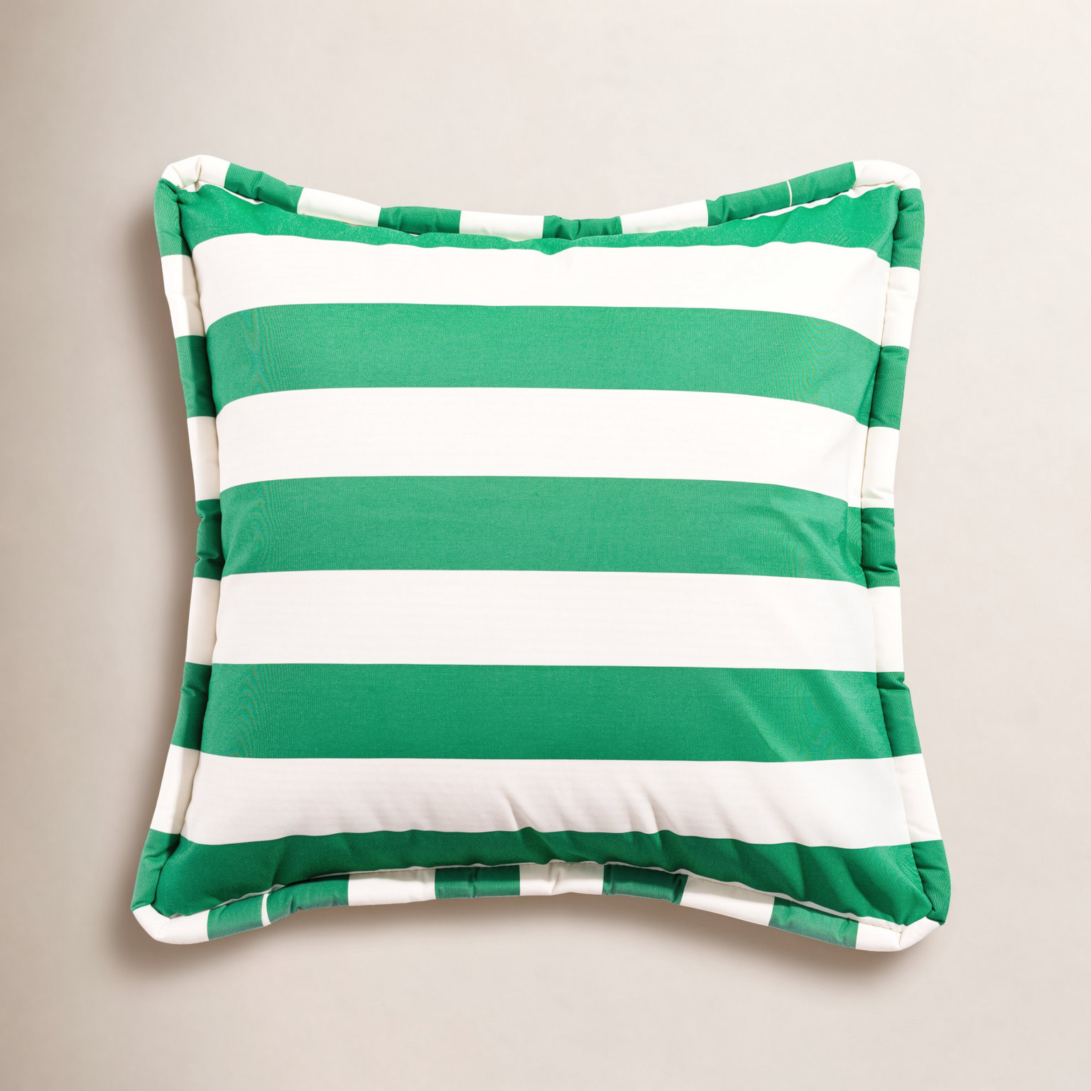 Crew Mimosa Pillow, 18" H x 18" W, Green Striped