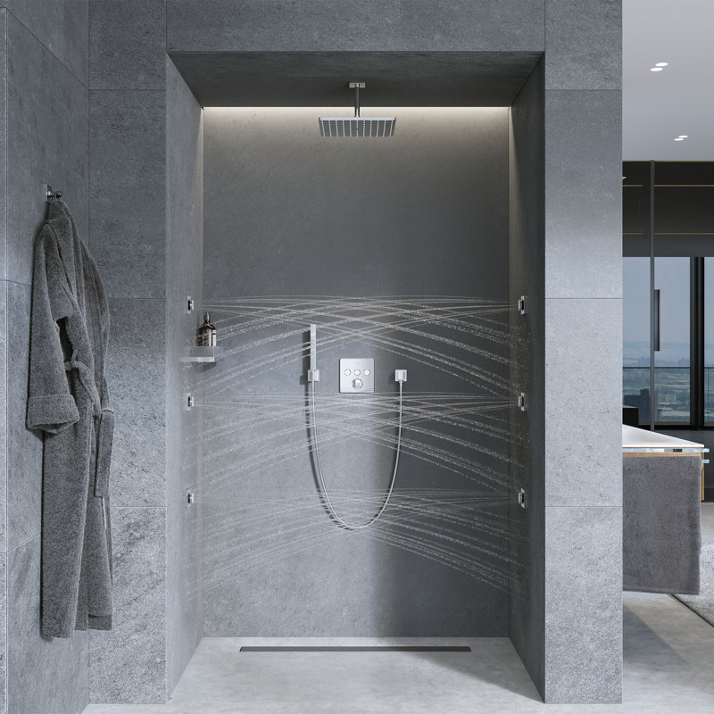 Rainshower Aqua Body Spray Square, Brushed Nickel