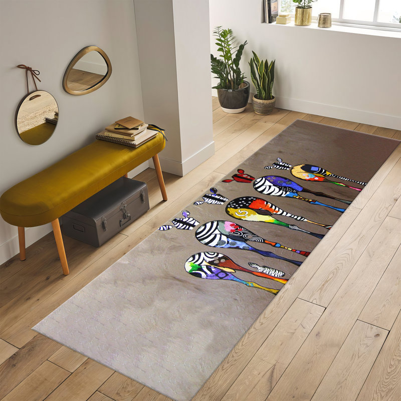 Non-Woven Soft Type Printed Rug with an Intricate Floral Design Perfect for Adding a Touch of Elegance to Any Room Decor