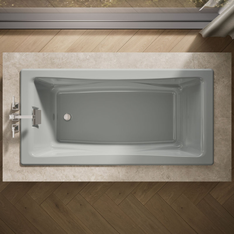Tea-for-Two® 72" x 36" Soaking Bathtub, Ice Grey