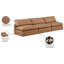 Canapé modulaire 120 po à accoudoirs carrés en similicuir-87149783