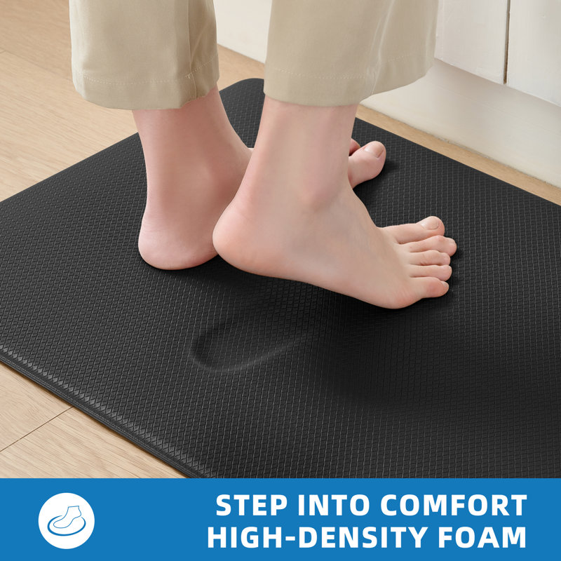 Tapis de cuisine antidérapants et antidérapants, Noir, Rectangle 17,3 po x 30 po + 17,3 po x 47 po