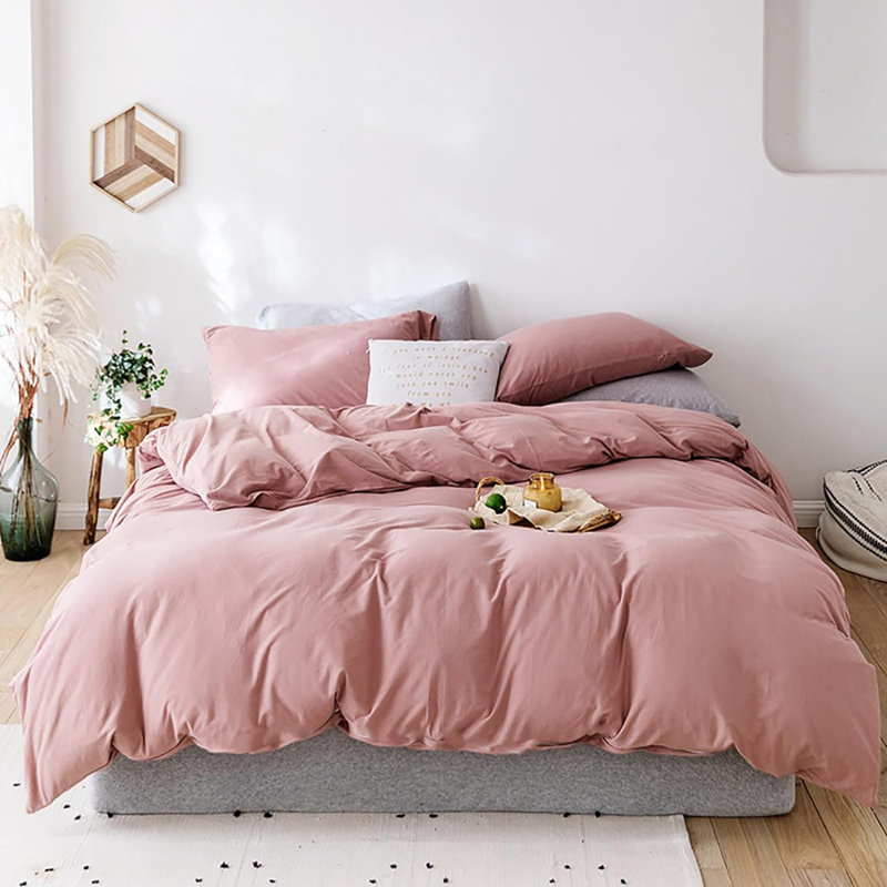 Pumpkin Comforter Rust Comforter Terracotta Caramel Solid Color Blanket Quilts Plus Size Comforter Set, Pink