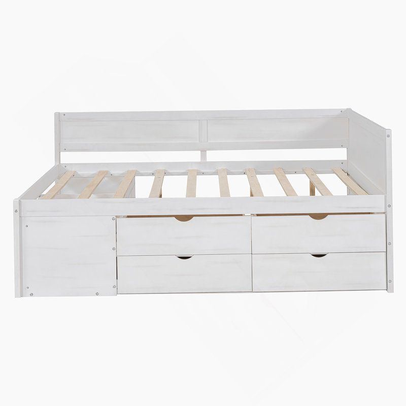 Lit de jour pratique avec tiroirs et tablettes pour un usage domestique polyvalent, idéal pour le rangement dans la chambre à coucher et le confort
