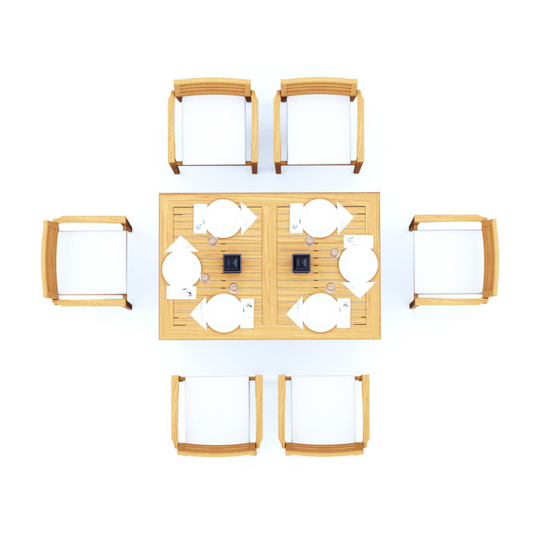 Montana Outdoor Teak Dining Set, 6