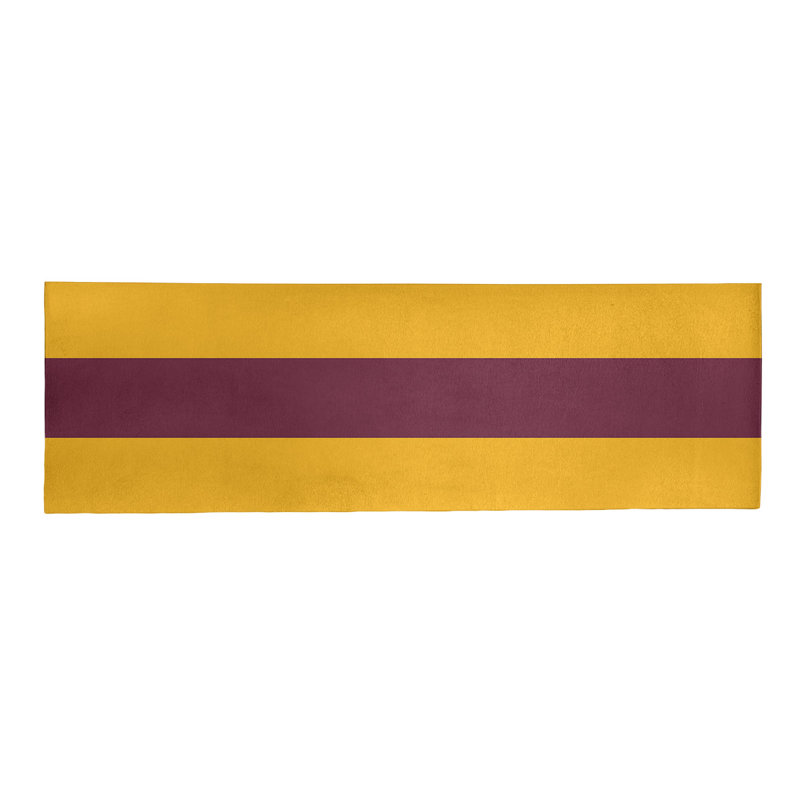 Tapis doré/vin rayé, Tapis de couloir 2 pi 6 po x 8 pi