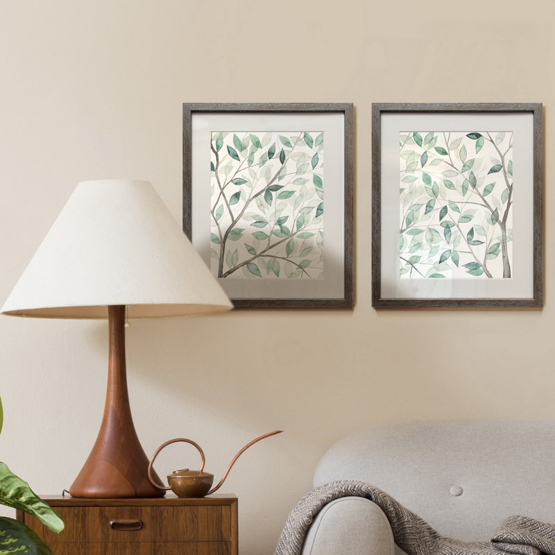 Leaf Lace I-ensemble de 2 reproductions d’art encadrées sur papier
