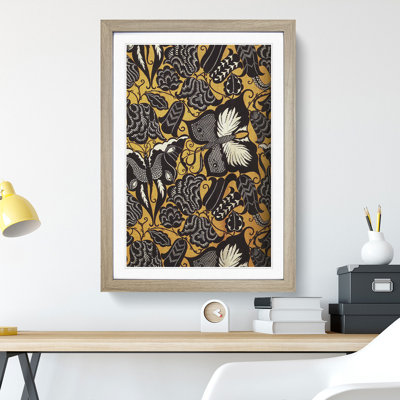 Butterfly Design by Koloman Moser - Picture Frame Painting