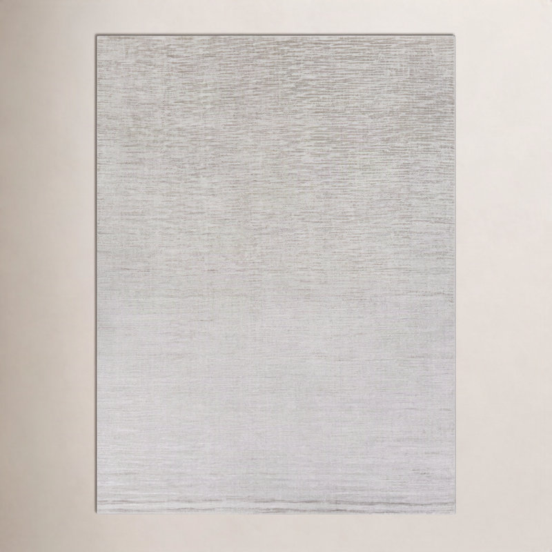 Tapis gris fait à la main Elba, Rectangle 4 pi x 6 pi