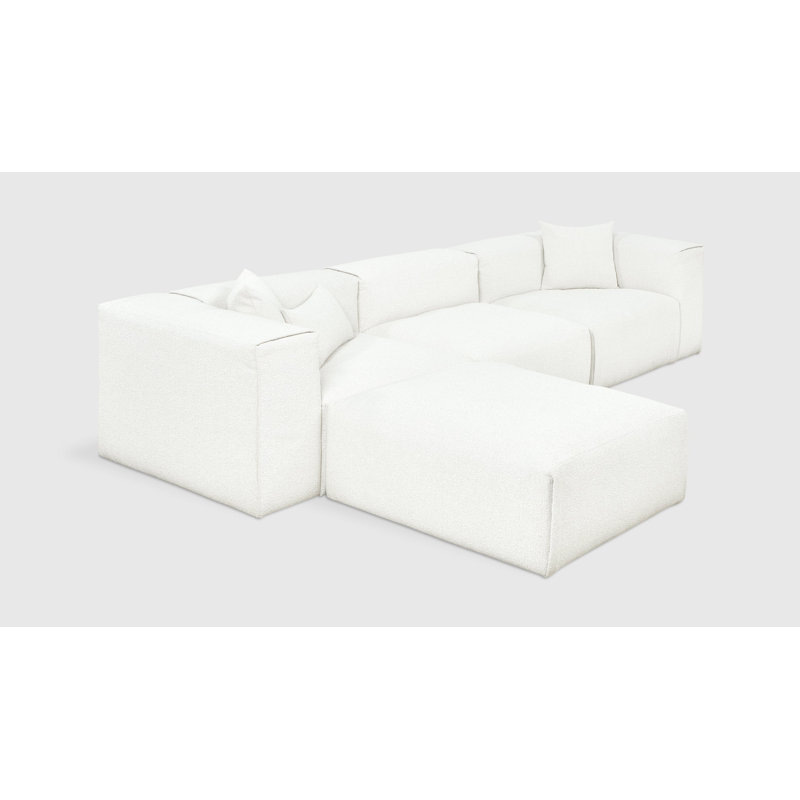 Nest Modular 4-PC Sectional, Bone Boucle