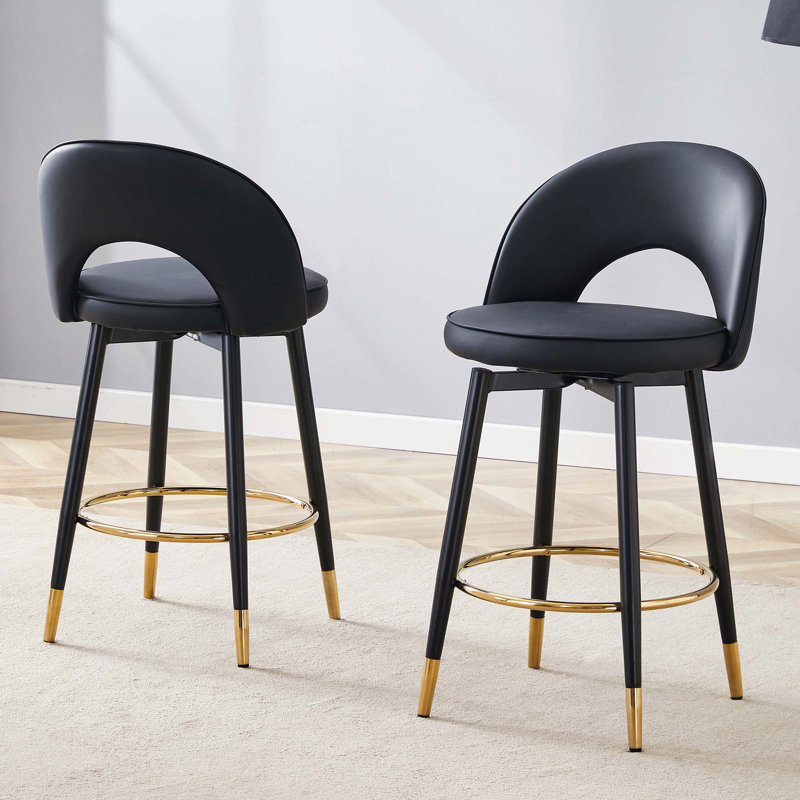 Chaise de bar rotative polyvalente avec un design élégant pour divers environnements, Noir