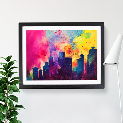 Bedazzled Watercolour Skyline Abstract - Single Picture Frame Painting