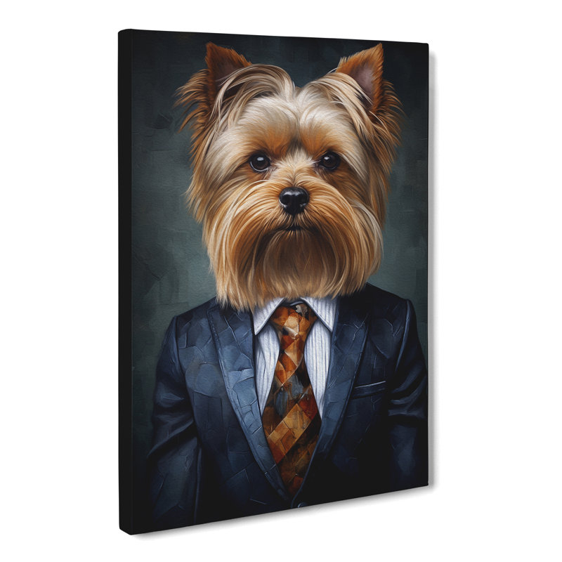 Yorkshire Terrier In A Suit No.2 - No Frame Print, 76cm H x 50cm W x 3cm D