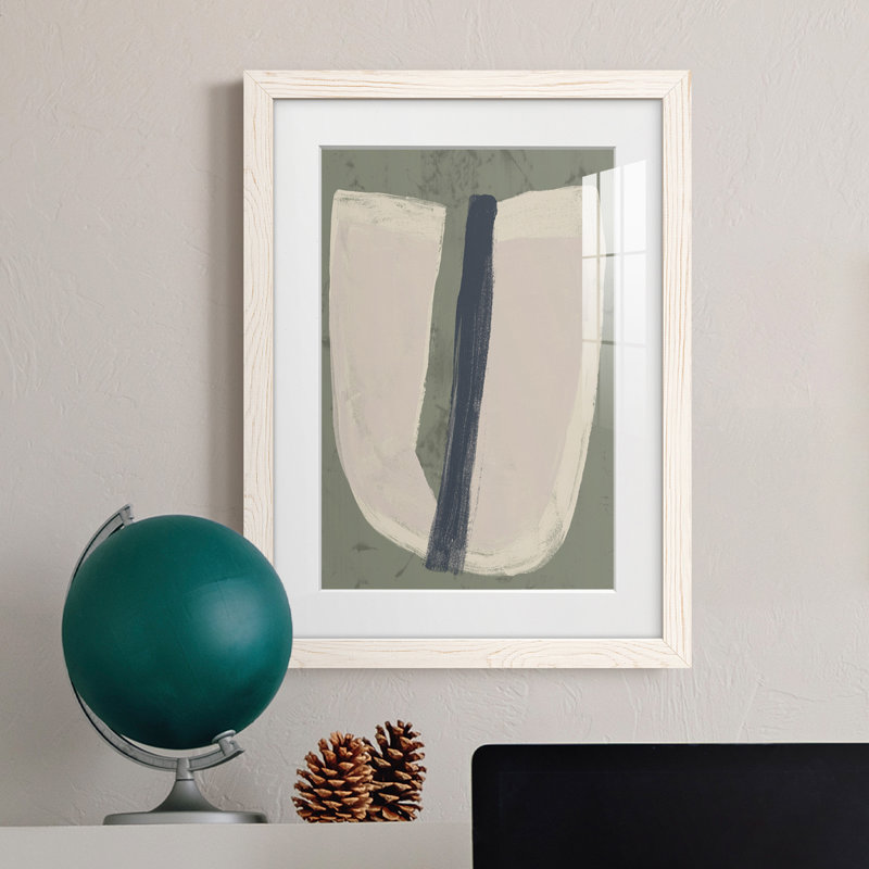 Tranche de papier III - peinture encadrée, Cadre blanc, H 24 po x l 20 po x P 1 po