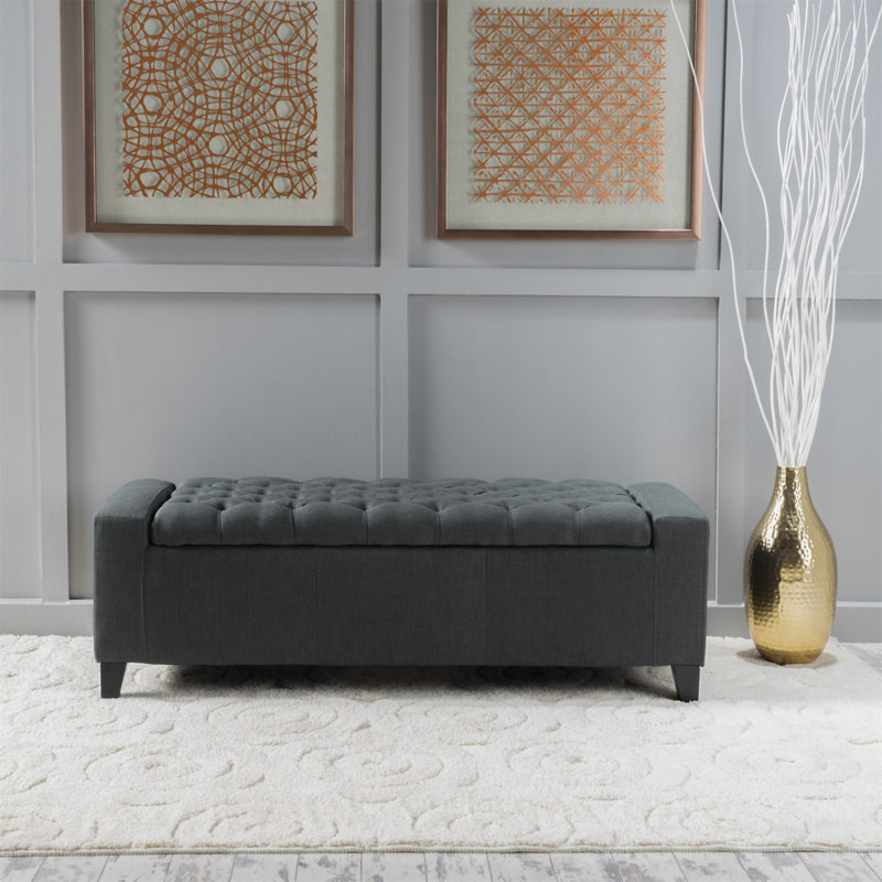 Repose-pieds avec rangement, Gris foncé