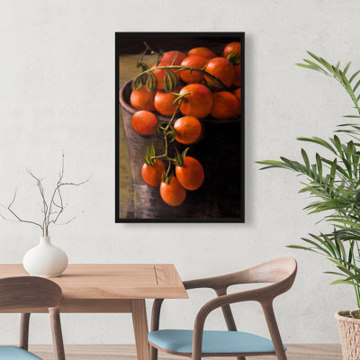 Bucket Of Cherry Tomatoes Print On Canvas