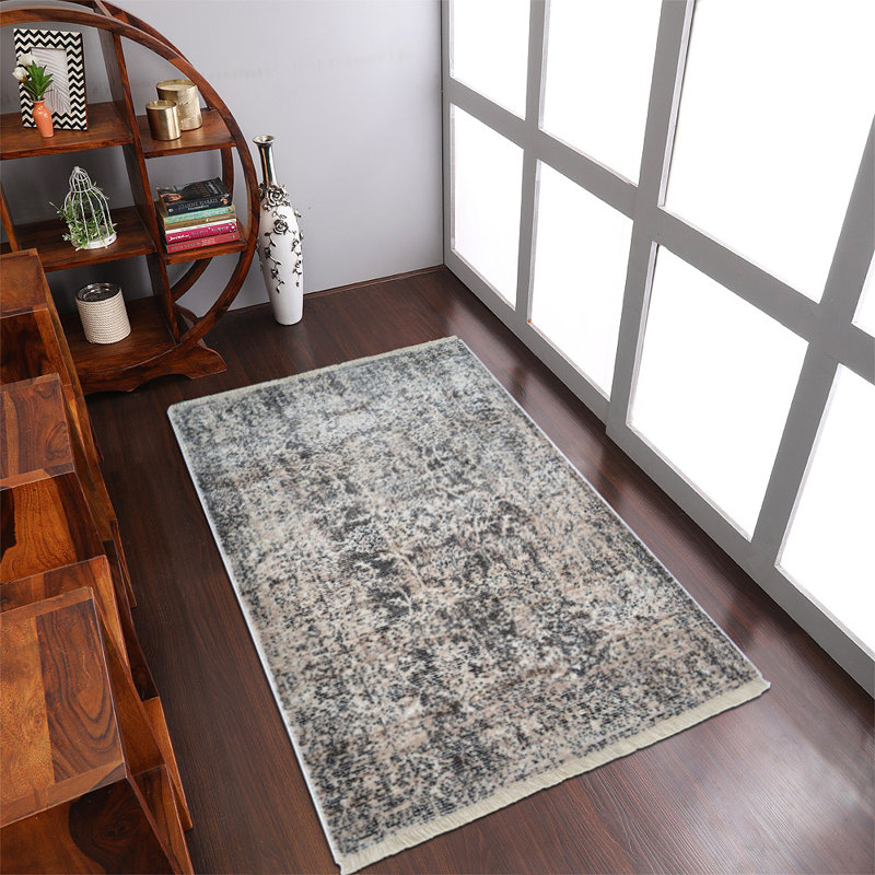 Bicknell Washable Rugs Area Rugs for Living Room, Wool Rugs for Bedroom, Dining Room, Non Slip, Low Pile Vintage Rug Indoor -MACHINE MADE POLYESTER AREA RUGS  - Rectangle, Brown Color, Oriental Design, Low Pile