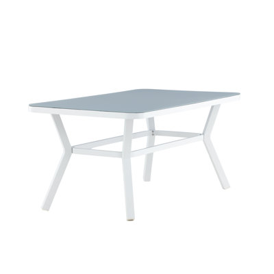 Varena Rectangular Glass Outdoor Dining Table