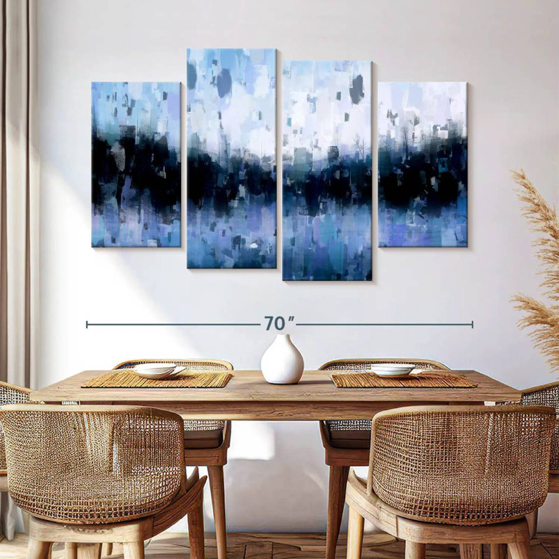 Avery Abstract Navy Blue, 42" H x 68" W
