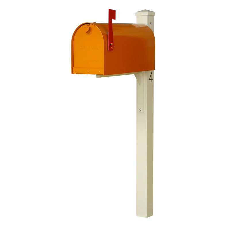 Boîte aux lettres montée sur poteau Rigby, Orangé