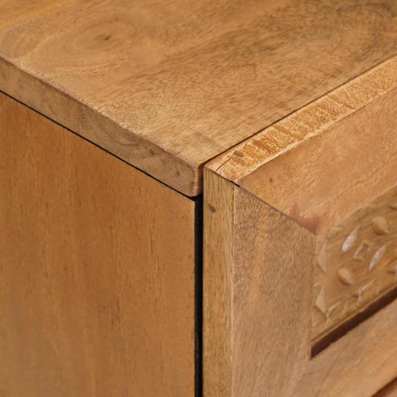 50cm W Solid Wood Bedside Table, Light Brown