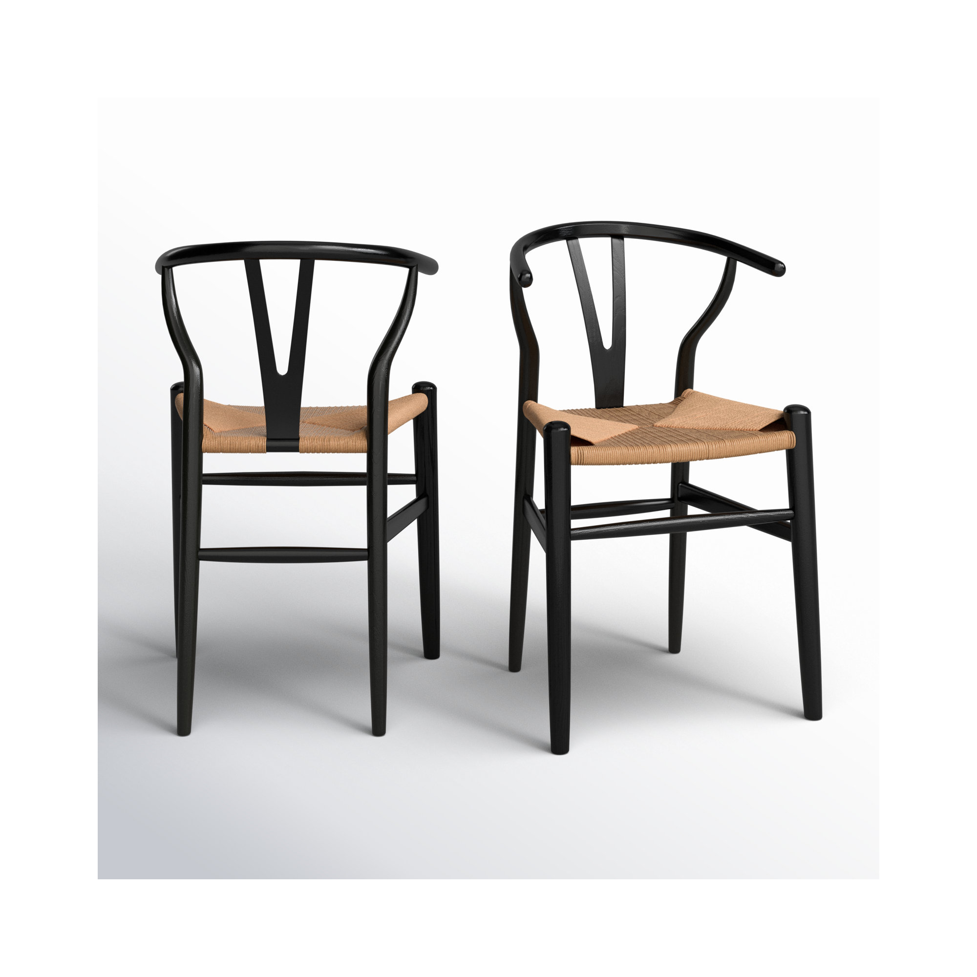 Albarado Solid Wood Side Chair, Black/Natural