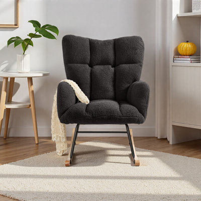 Fauteuil berçant et oscillant rembourré et rembourré en tissu