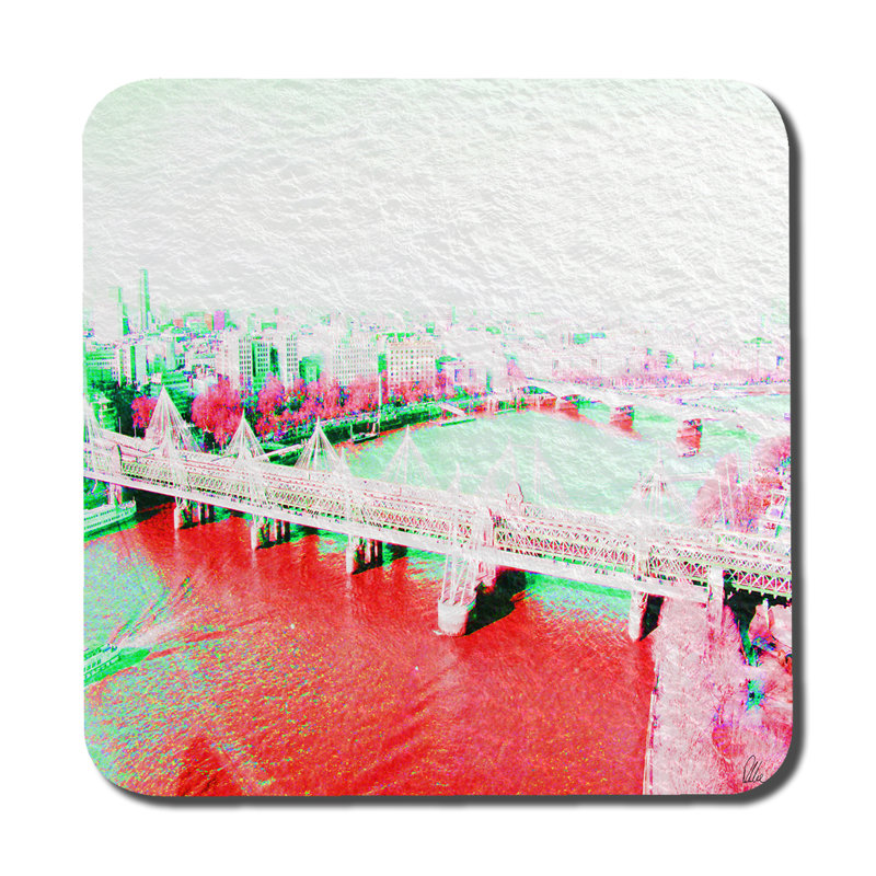 Square 6 Piece Coaster Set, Red