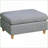 Ottoman, Contemporary Light Gray Dorris Fabric Cocktail Ottoman with Wooden Legs, 36x30x18in | Wood | Light Gray-1658950040