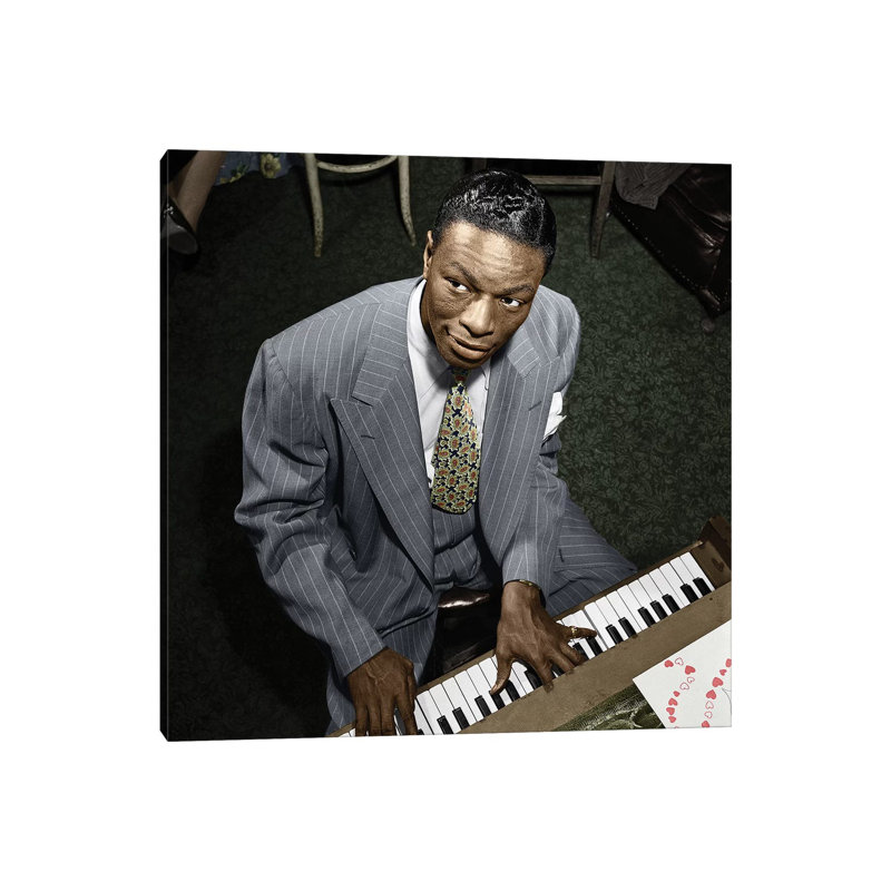 Nat King Cole (1919-1965) 1 Piece Wrapped Canvas Wall Art, 93.98 cm H x 93.98 cm W x 3.175 cm D
