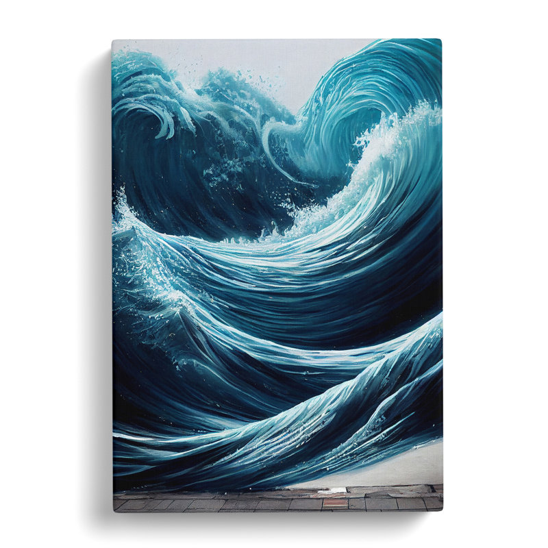 Seascape Ocean Street Art - Wrapped Canvas, 50cm H x 35cm W x 3cm D