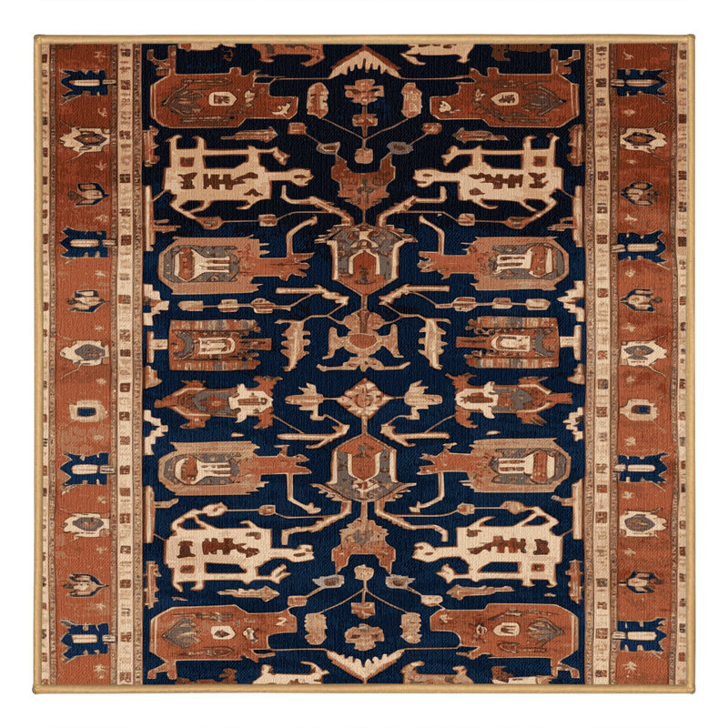 Tapis brun lavable à la machine, Carré 3 pi