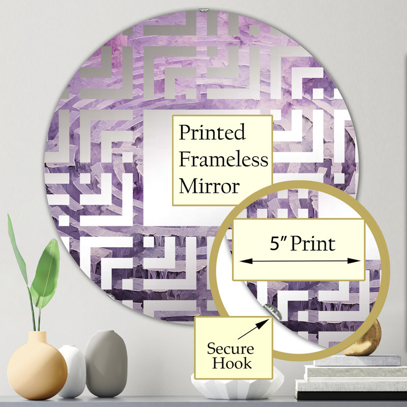 Lyrical Labyrinth Purple Dream - Miroir décoratif labyrinthe MIR106105 C, 23,6 po x 23,6 po