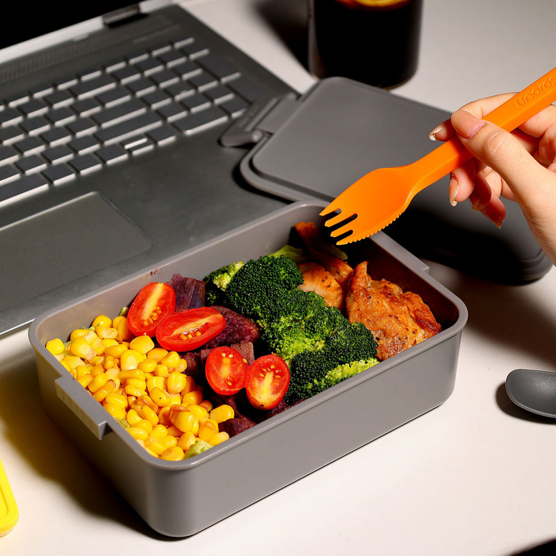Boîte à bento empilable tout-en-un Linoroso, Gris ultime