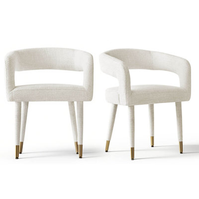 Fauteuils de salle à manger en tissu texturé Hennigan 