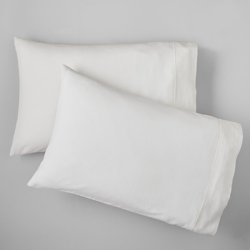 Jeffen Linen Blend Pillowcase Set, Standard, White