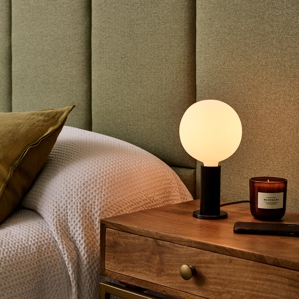 Knuckle Globe Lamp, Blackened Oak
