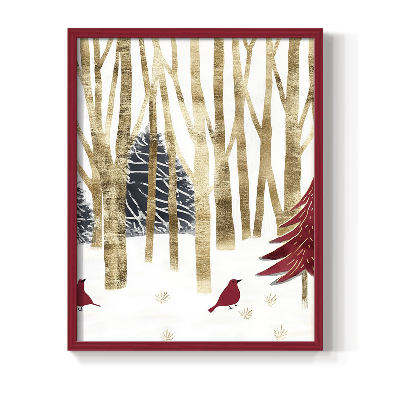 «Christmas Holiday Art» CDXXIX, reproduction encadrée - bois massif, H 30 po x l 24 po, Rouge