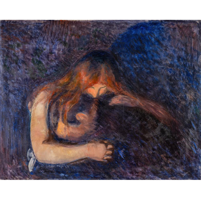 "The Vampire" par Edvard Munch - Toile tendue avec châssis