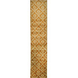 3x13 Brown Hand-Knotted Wool Floral Brocade Classic Traditional Modern Contemporary Carpet Rug