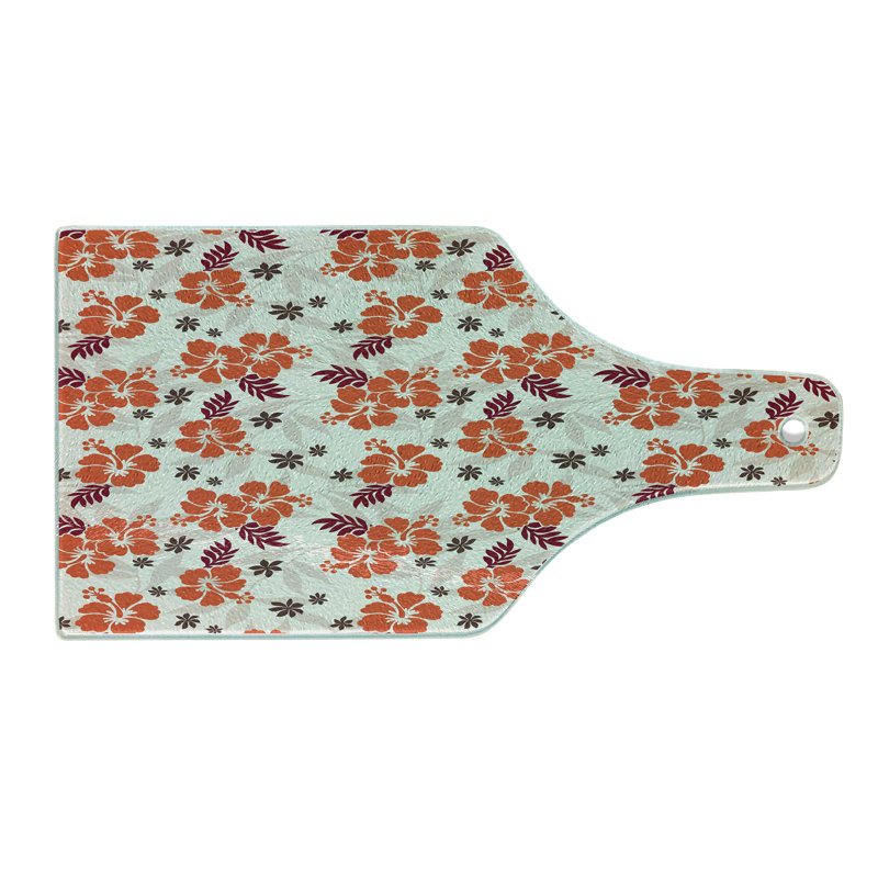 Planche à découper Ambesonne Hawaii Aloha State Foliage Ruby orange taupe foncé