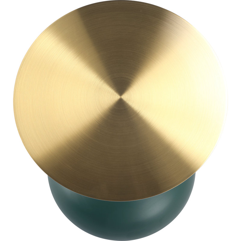 Table d'appoint en acier inoxydable Kalup, Vert/Ivoire