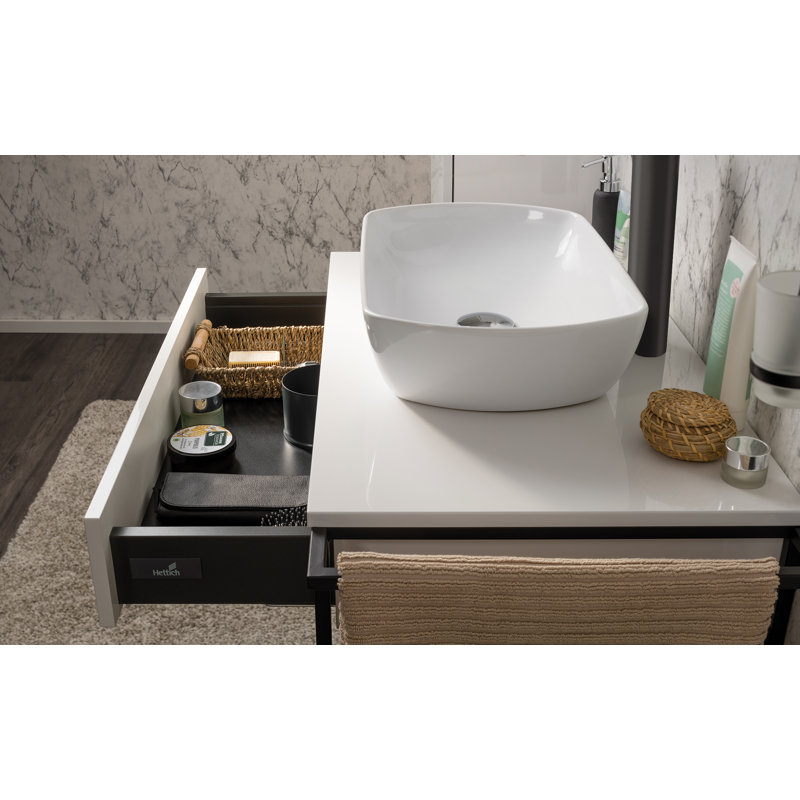 87cm Single Bathroom Vanity Base Only, White