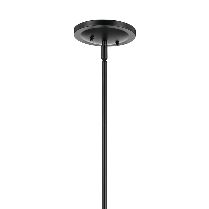  6-Light Classic Shaded Arm Chandelier, Satin Black, 23.25" H x 6" W x 51.5" D