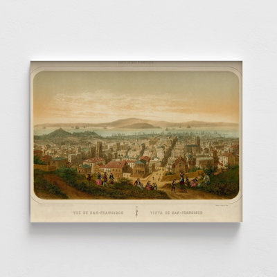 Vue de San Francisco Seaports of America 1860, San Francisco Wall Decor, impression de photo de la ville de Californie, encadrée ancienne CA State Decor