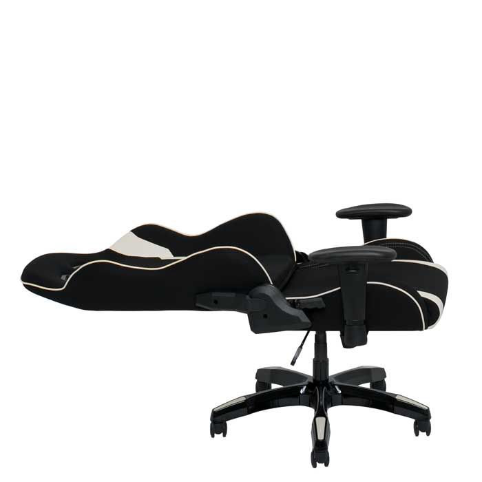 Fauteuil de jeu ergonomique à dossier haut, Noir / blanc
